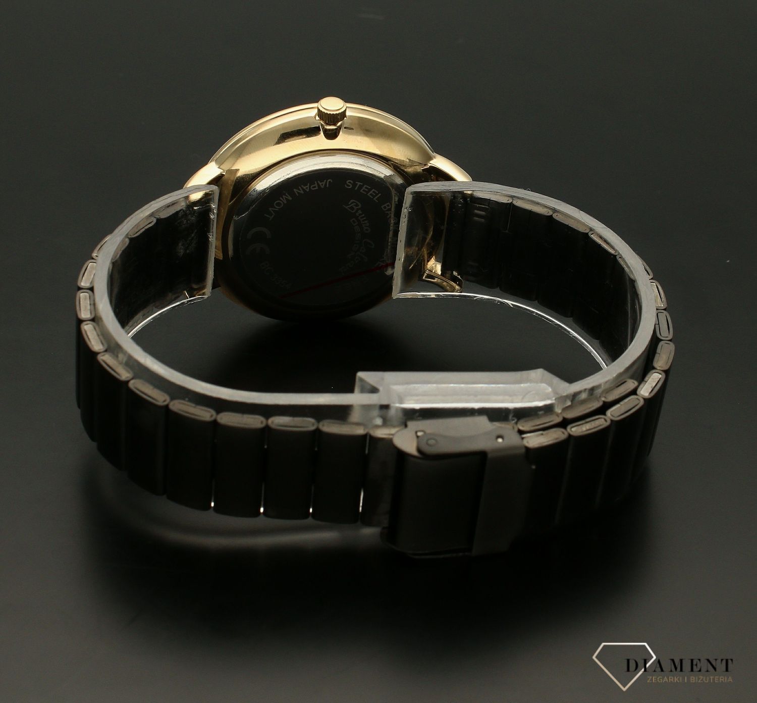 Zegarek damski czarna bransoleta Bruno Calvani BC3354 GOLD BLACK.jpg